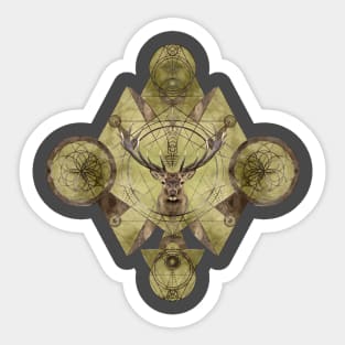 Deer in Sacred Geometry Ornament Sticker